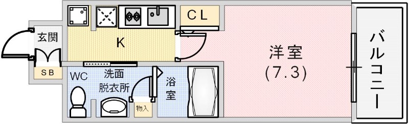 エステムプラザ神戸水木通グランクロスの間取り