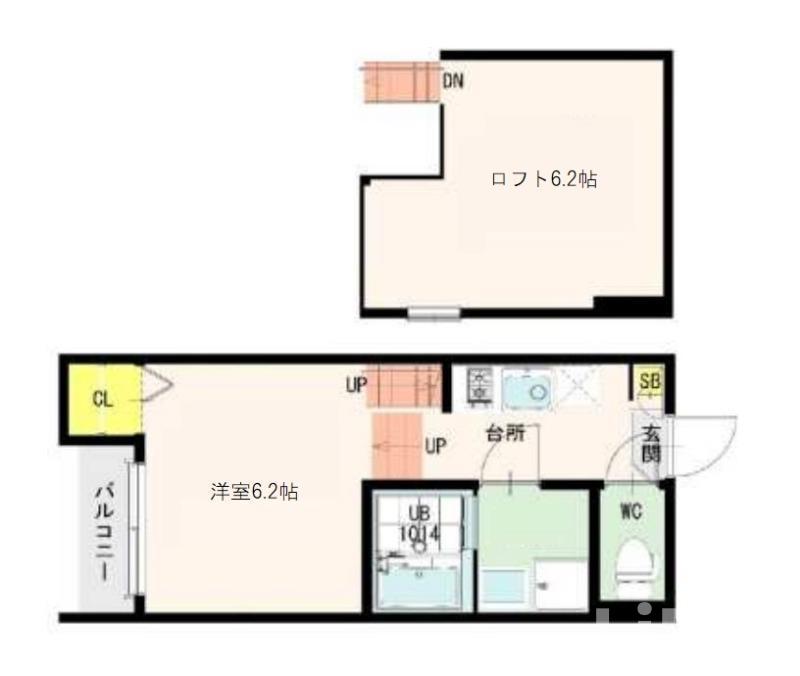 仙台市青葉区小松島のアパートの間取り