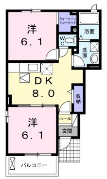 高松市牟礼町牟礼のアパートの間取り