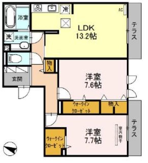 さいたま市西区西大宮のアパートの間取り