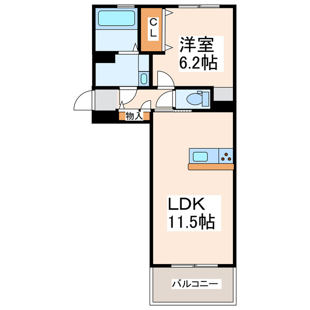 宇土市北段原町のアパートの間取り