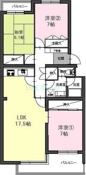 【船橋市飯山満町のマンションの間取り】