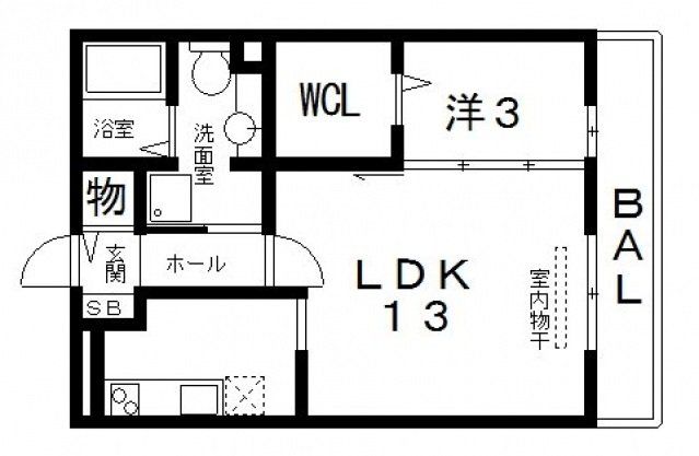 八尾市植松町のアパートの間取り