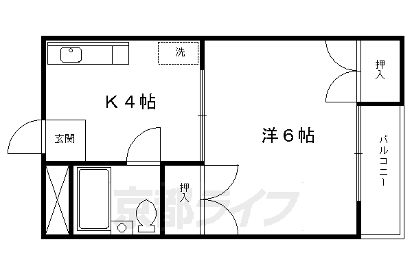 【京都市上京区五番町のマンションの間取り】