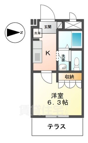 橿原市十市町のアパートの間取り