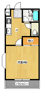 郡山市名郷田のアパートの間取り