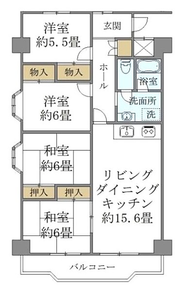 リバー・ビュウ・ハイツの間取り