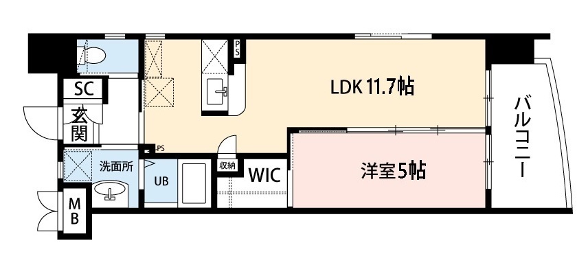 北九州市小倉南区徳力のマンションの間取り