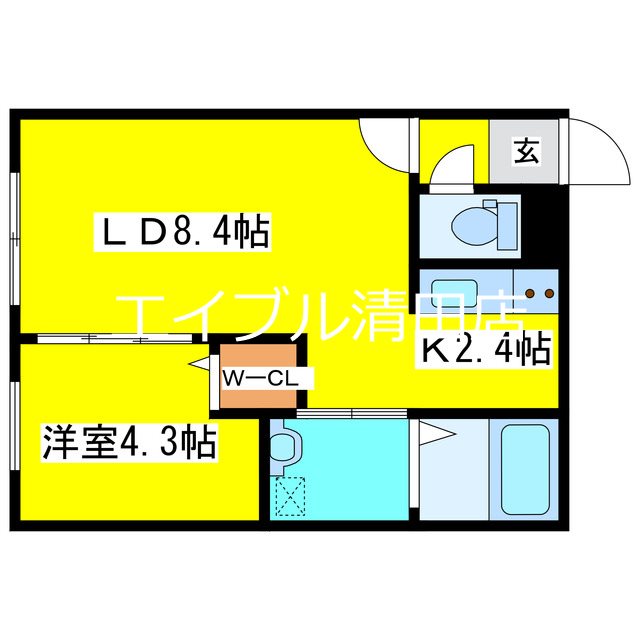 北広島市稲穂町西のマンションの間取り