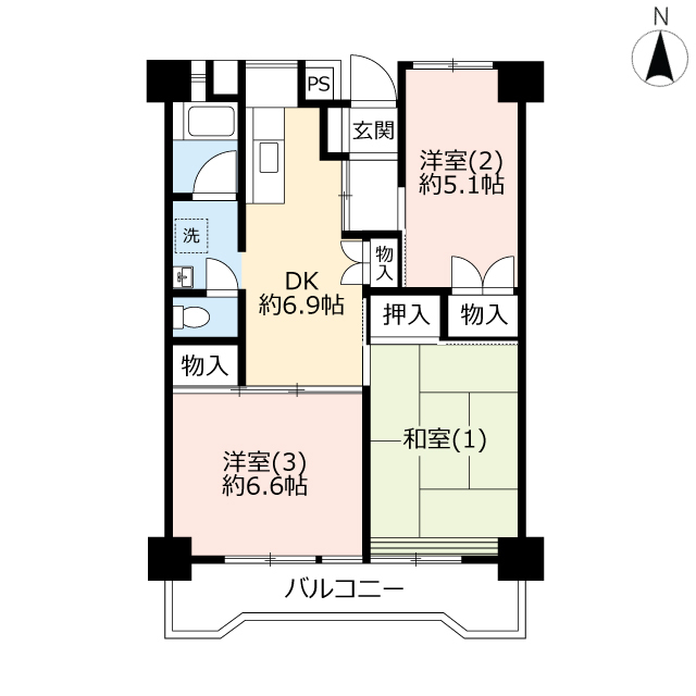 ＵＲ金沢シーサイドタウン並木一丁目第一の間取り