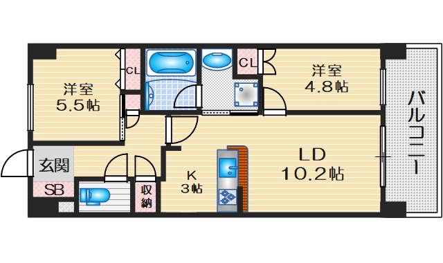 アーバンパーク淡路の間取り