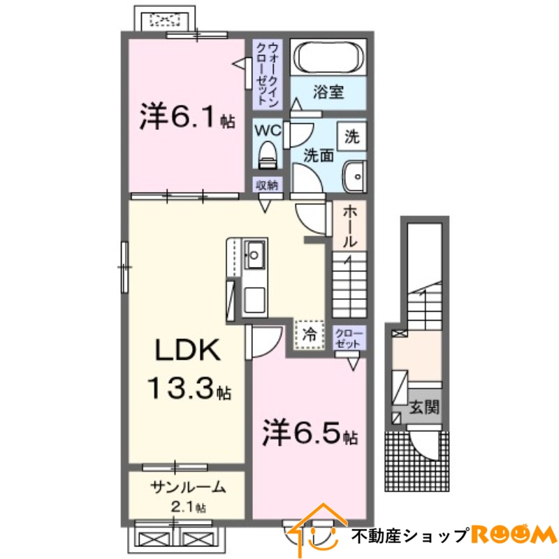 八女市前古賀のアパートの間取り