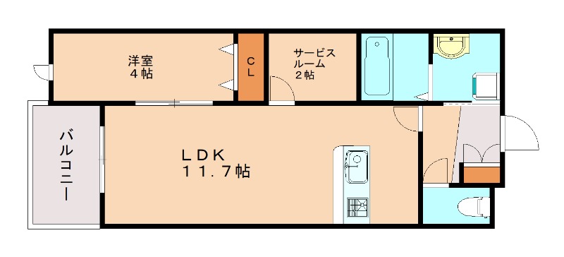 北九州市戸畑区菅原のマンションの間取り