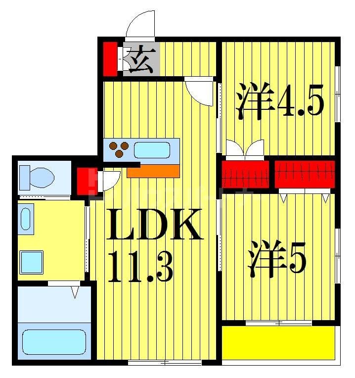 船橋市栄町のマンションの間取り