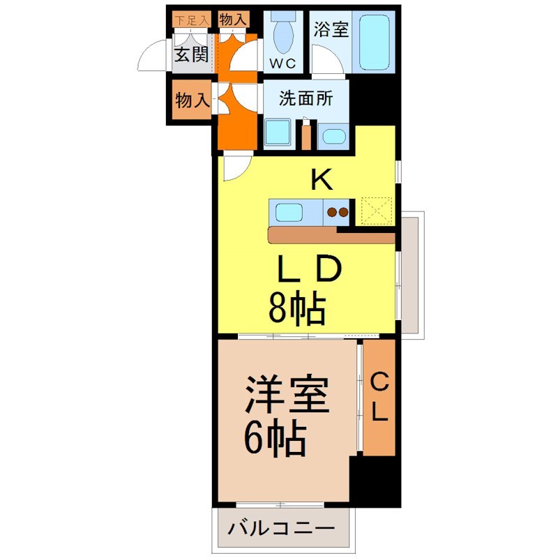 名古屋市中区栄のマンションの間取り