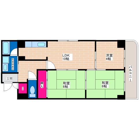 大阪市平野区背戸口のマンションの間取り