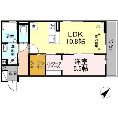 浜松市中央区佐鳴台のアパートの間取り