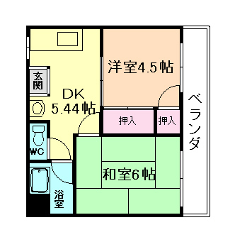 大阪市此花区伝法のマンションの間取り