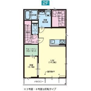 宇都宮市江曽島町のアパートの間取り