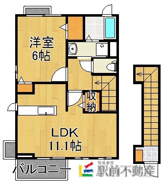 朝倉郡筑前町篠隈のアパートの間取り