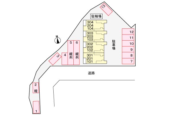 【日置市伊集院町徳重のアパートの駐車場】