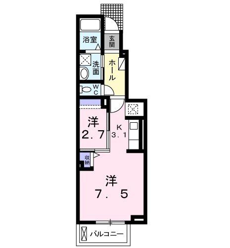 【北九州市小倉北区南丘のアパートの間取り】