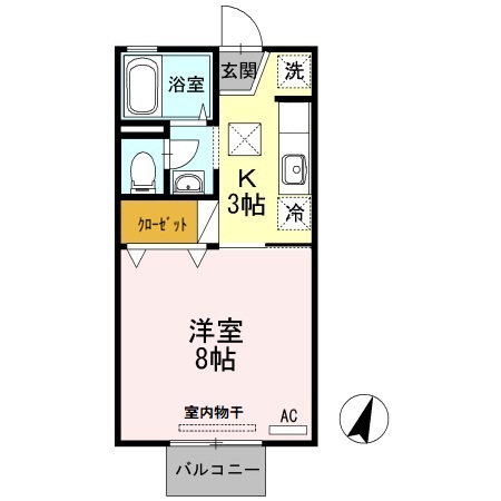 倉敷市連島町西之浦のアパートの間取り