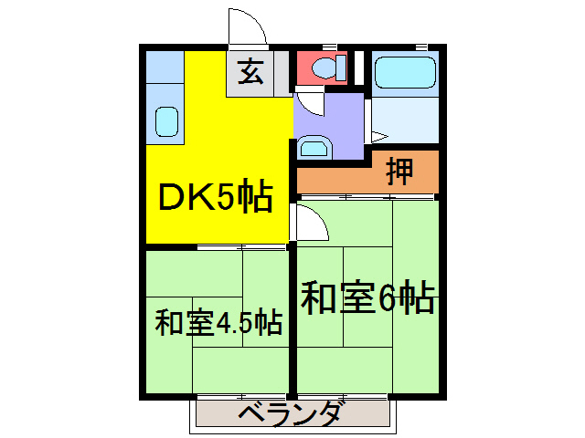 宍粟市山崎町加生のアパートの間取り