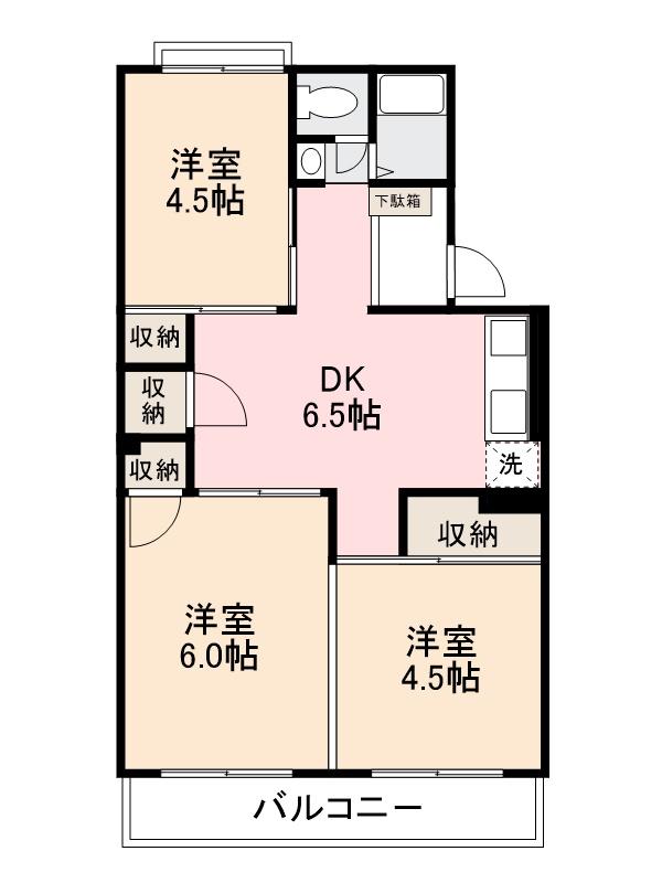 高松市花ノ宮町のマンションの間取り