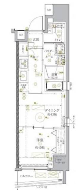 クレイシア秋葉原ラグゼスウィートの間取り