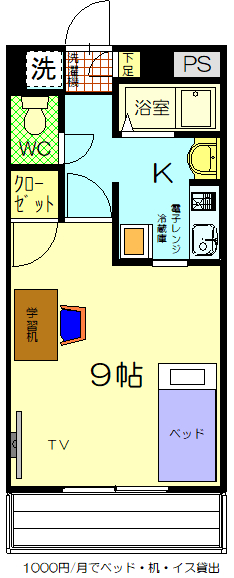 エース湯田1号館の間取り