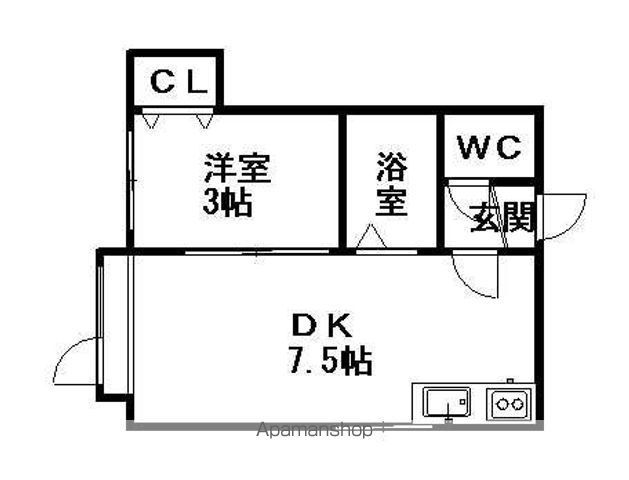 札幌市電 西線９条旭山公園通駅 徒歩9分 3階建 築30年の間取り写真