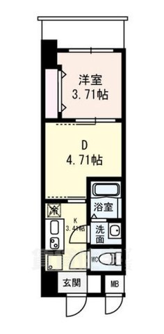 地下鉄御堂筋線 江坂駅 徒歩12分 9階建 築2年の間取り写真