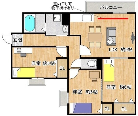 地下鉄千日前線 南巽駅 徒歩4分 3階建 築28年の間取り写真