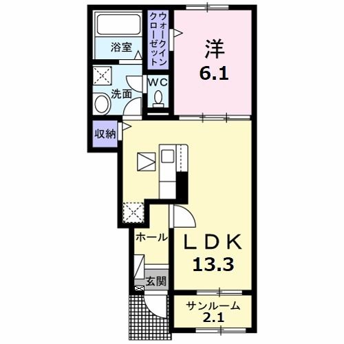 エレガンシアII Bの間取り写真