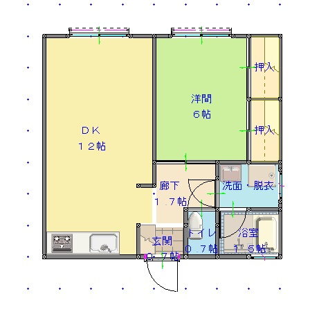 長野市篠ノ井御幣川のアパートの間取り