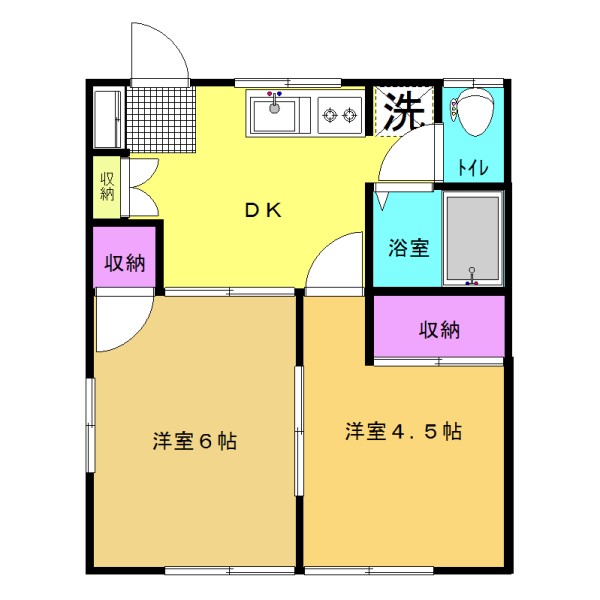 河内郡上三川町しらさぎのアパートの間取り