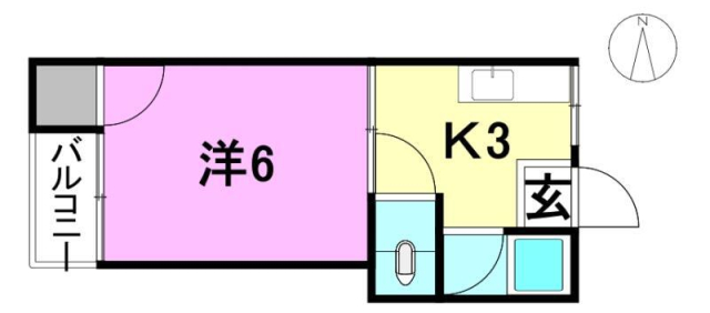 松山市道後一万のマンションの間取り