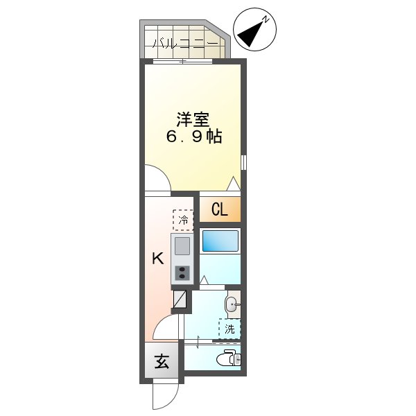 長崎市賑町のマンションの間取り