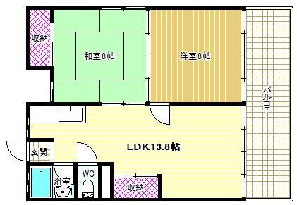 東部マンションの間取り