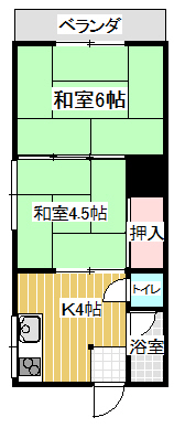 鹿児島市上福元町のアパートの間取り