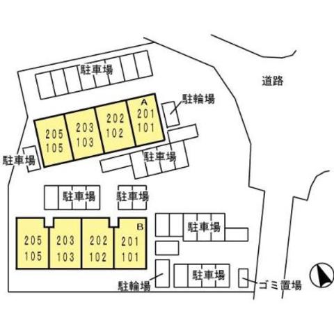 【セジュール古城の坂Bの駐車場】