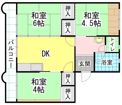 北九州市小倉北区東篠崎のマンションの間取り