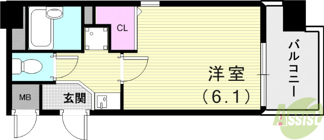 エスリード三宮フラワーロードの間取り