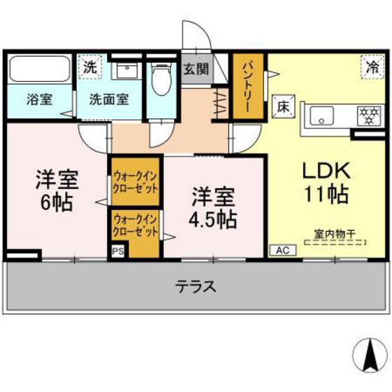 郡山市富田町のアパートの間取り