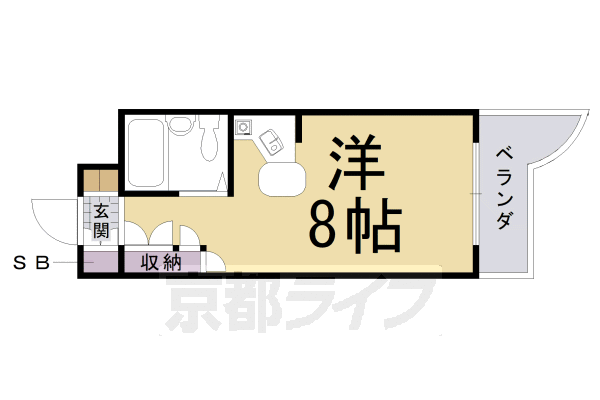 京都市伏見区深草西浦町８丁目のマンションの間取り