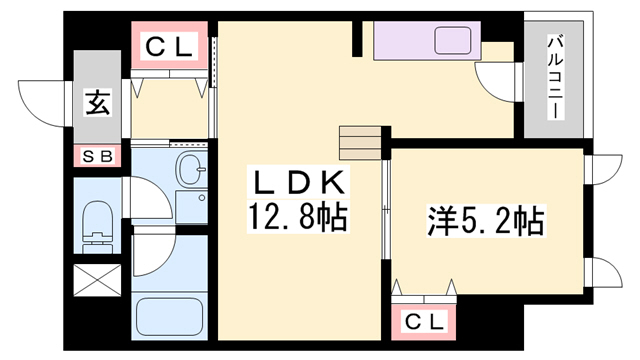 明石市小久保のマンションの間取り