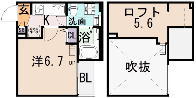 東大阪市俊徳町のアパートの間取り