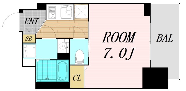 【S-RESIDENCE難波大国町Deuxの間取り】