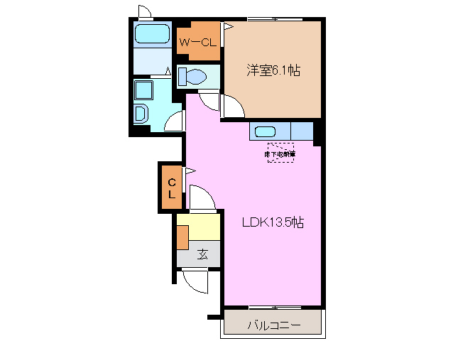 四日市市西富田町のアパートの間取り